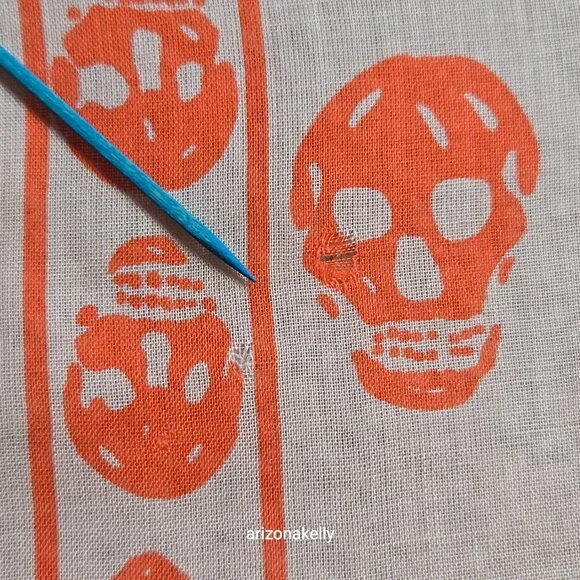 Alexander McQueen Skull Scarf Orange Peach Pink - Picture 11 of 12